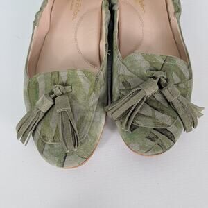 Pedro Anton Suede Loafers 40 9 Green Tassel Spain Botanical Print Preppy Classic